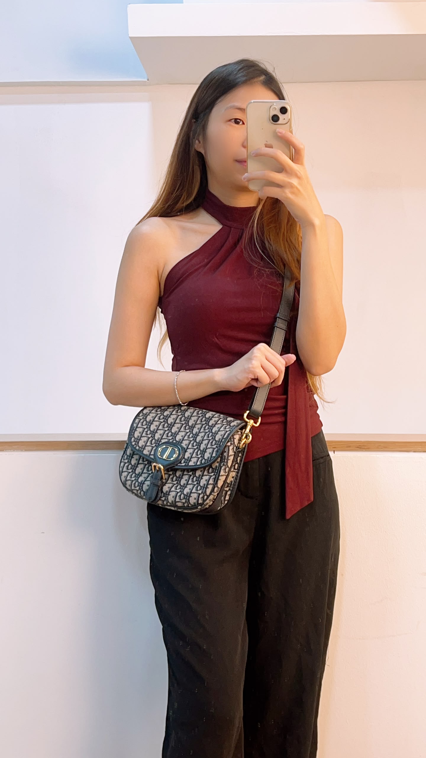 Dior Medium Blue Oblique Jacquard Bobby Bag