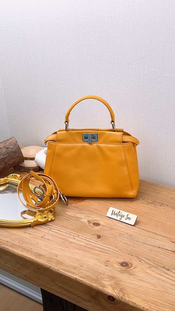 Fendi Caramel Brown Calfskin Mini Peekaboo