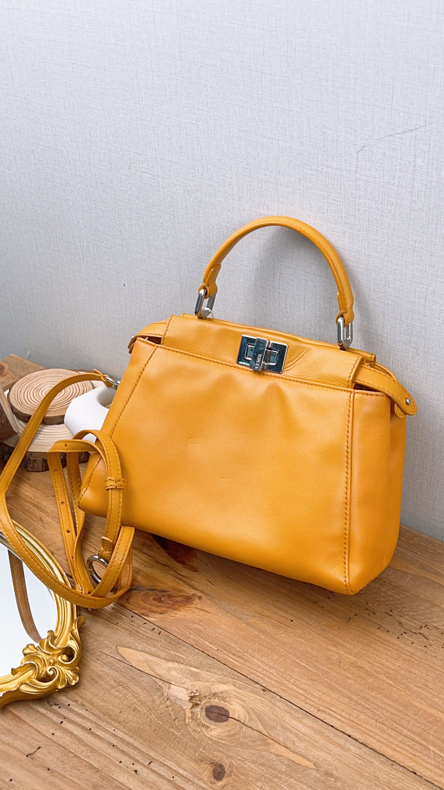Fendi Caramel Brown Calfskin Mini Peekaboo
