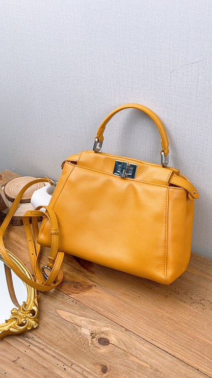 Fendi Caramel Brown Calfskin Mini Peekaboo