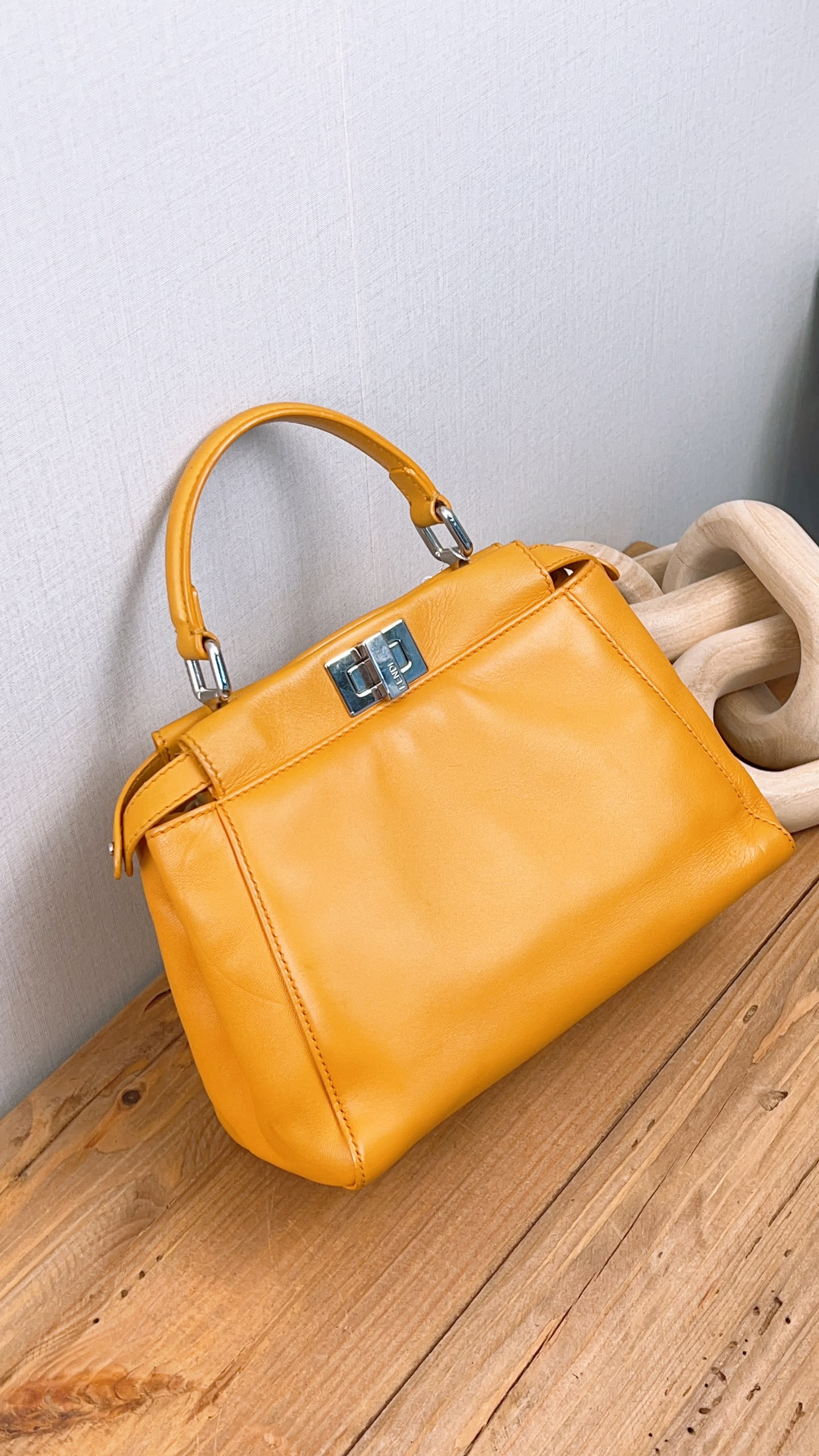 Fendi Caramel Brown Calfskin Mini Peekaboo