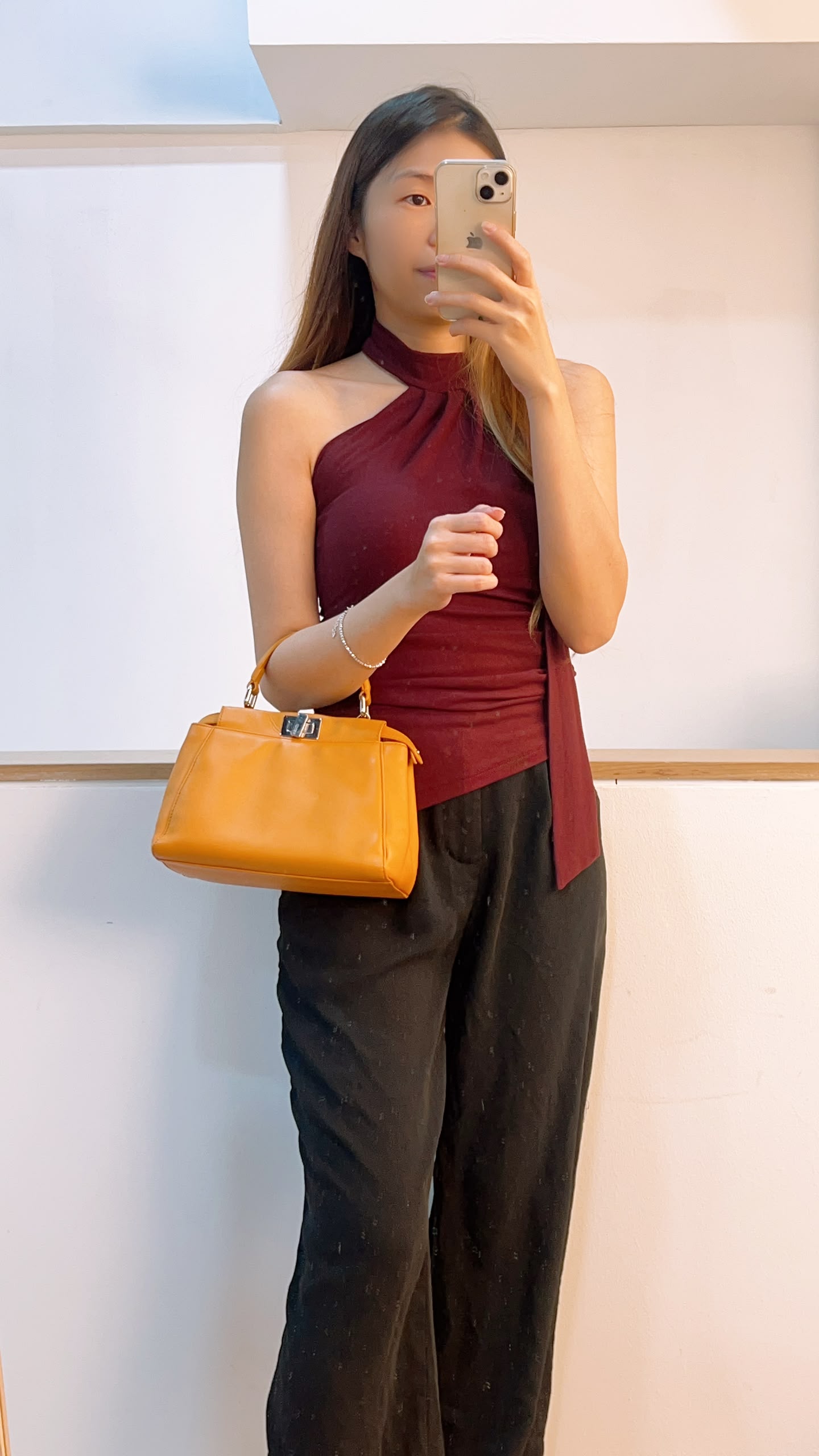 Fendi Caramel Brown Calfskin Mini Peekaboo