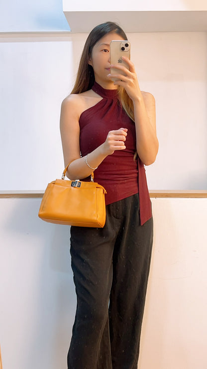 Fendi Caramel Brown Calfskin Mini Peekaboo