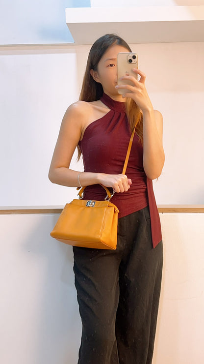 Fendi Caramel Brown Calfskin Mini Peekaboo