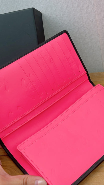 Chanel Black Calfskin Cambon Long Wallet