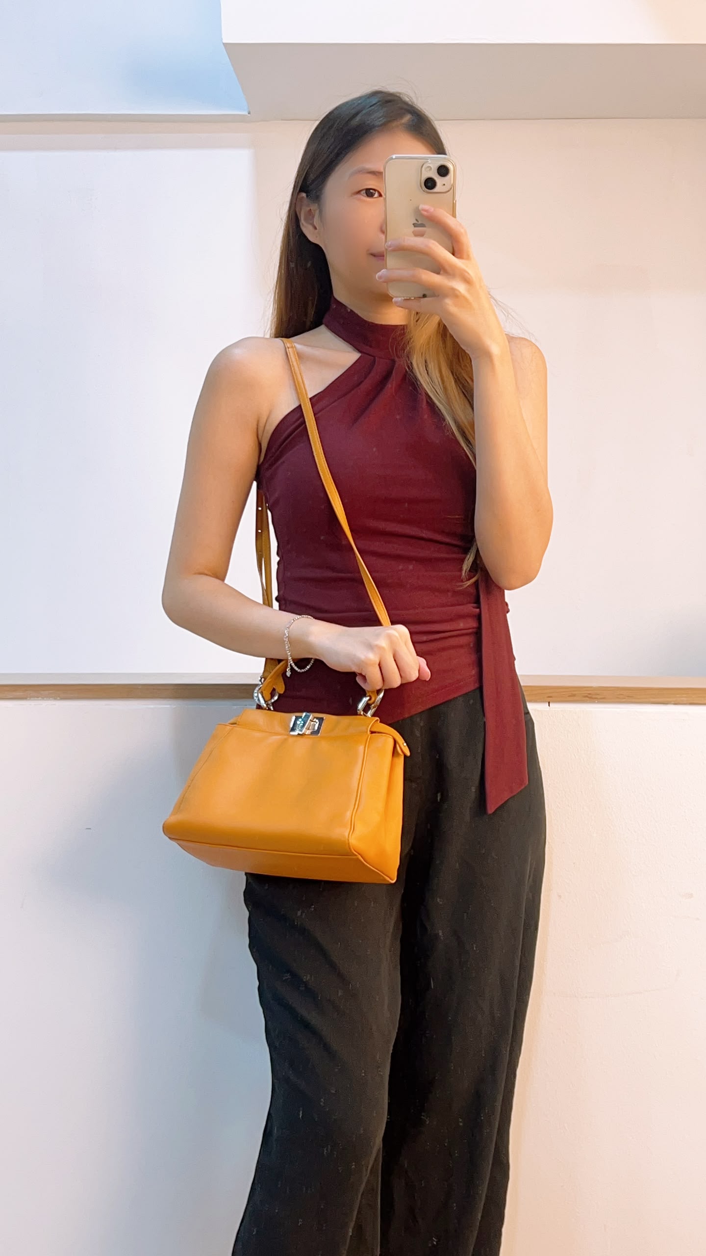 Fendi Caramel Brown Calfskin Mini Peekaboo