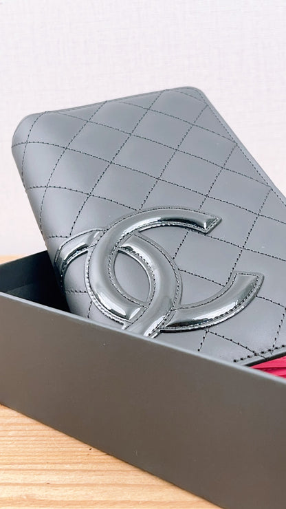 Chanel Black Calfskin Cambon Long Wallet