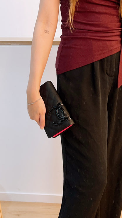 Chanel Black Calfskin Cambon Long Wallet