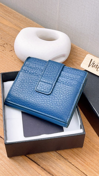 Prada Blue Calfskin Card Holder