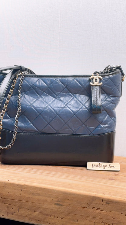 LV Blue Aged Calfskin Medium Gabrielle