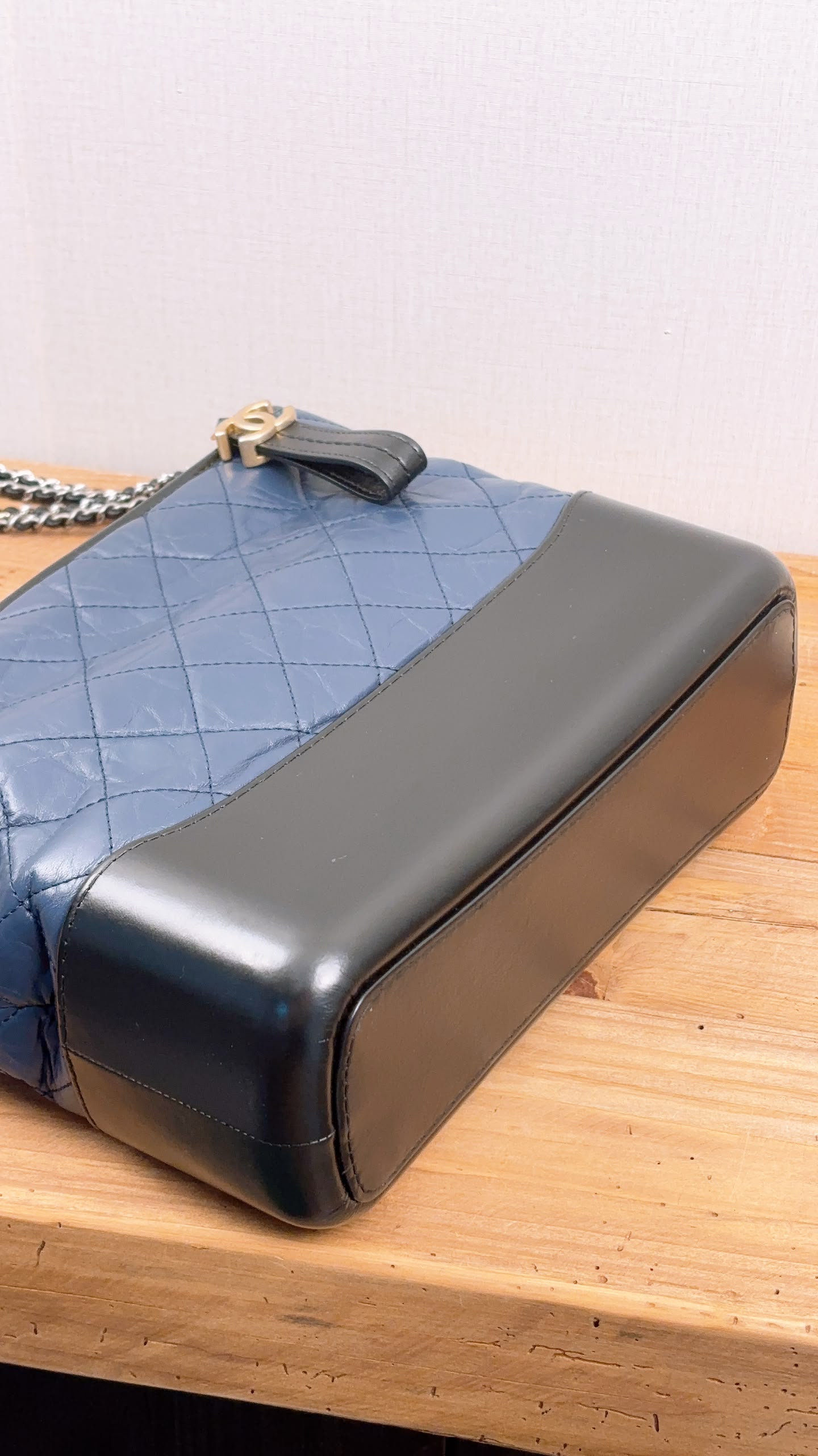 LV Blue Aged Calfskin Medium Gabrielle