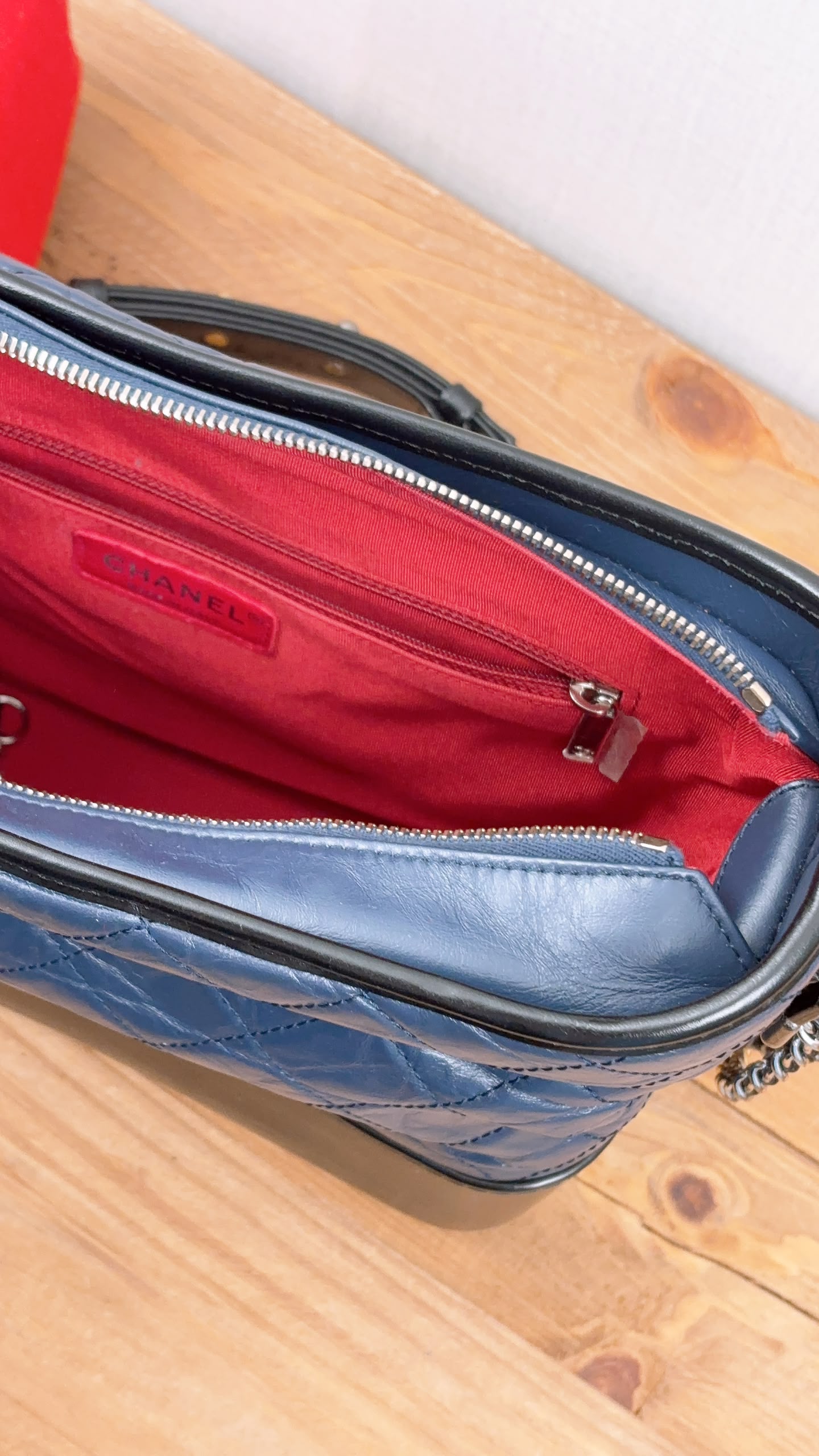 LV Blue Aged Calfskin Medium Gabrielle