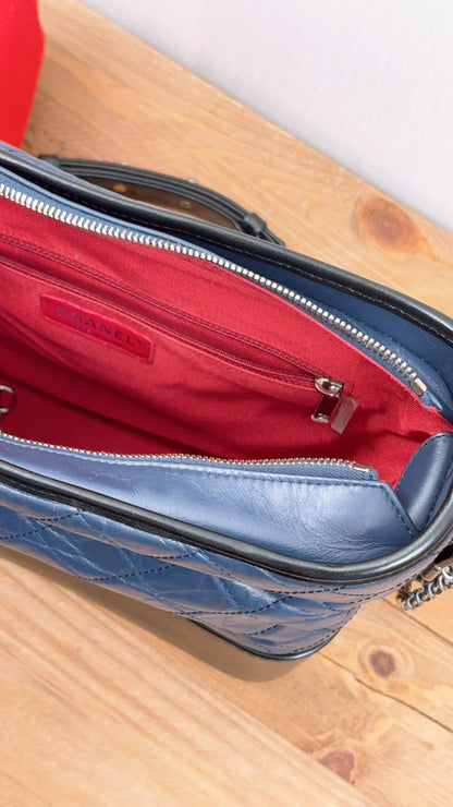 LV Blue Aged Calfskin Medium Gabrielle