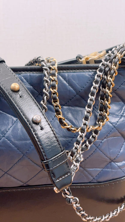 LV Blue Aged Calfskin Medium Gabrielle