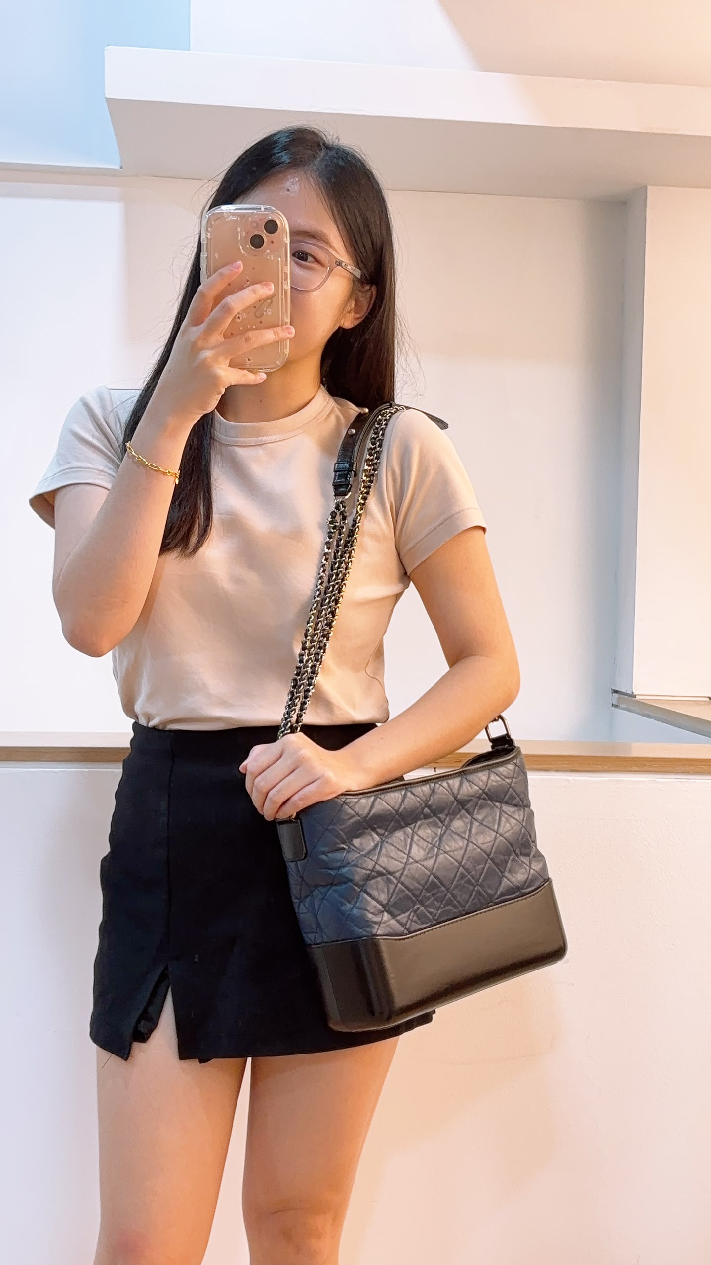 LV Blue Aged Calfskin Medium Gabrielle
