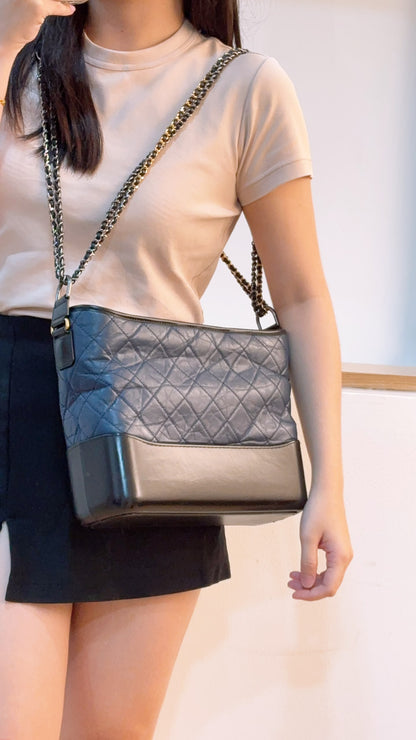 LV Blue Aged Calfskin Medium Gabrielle