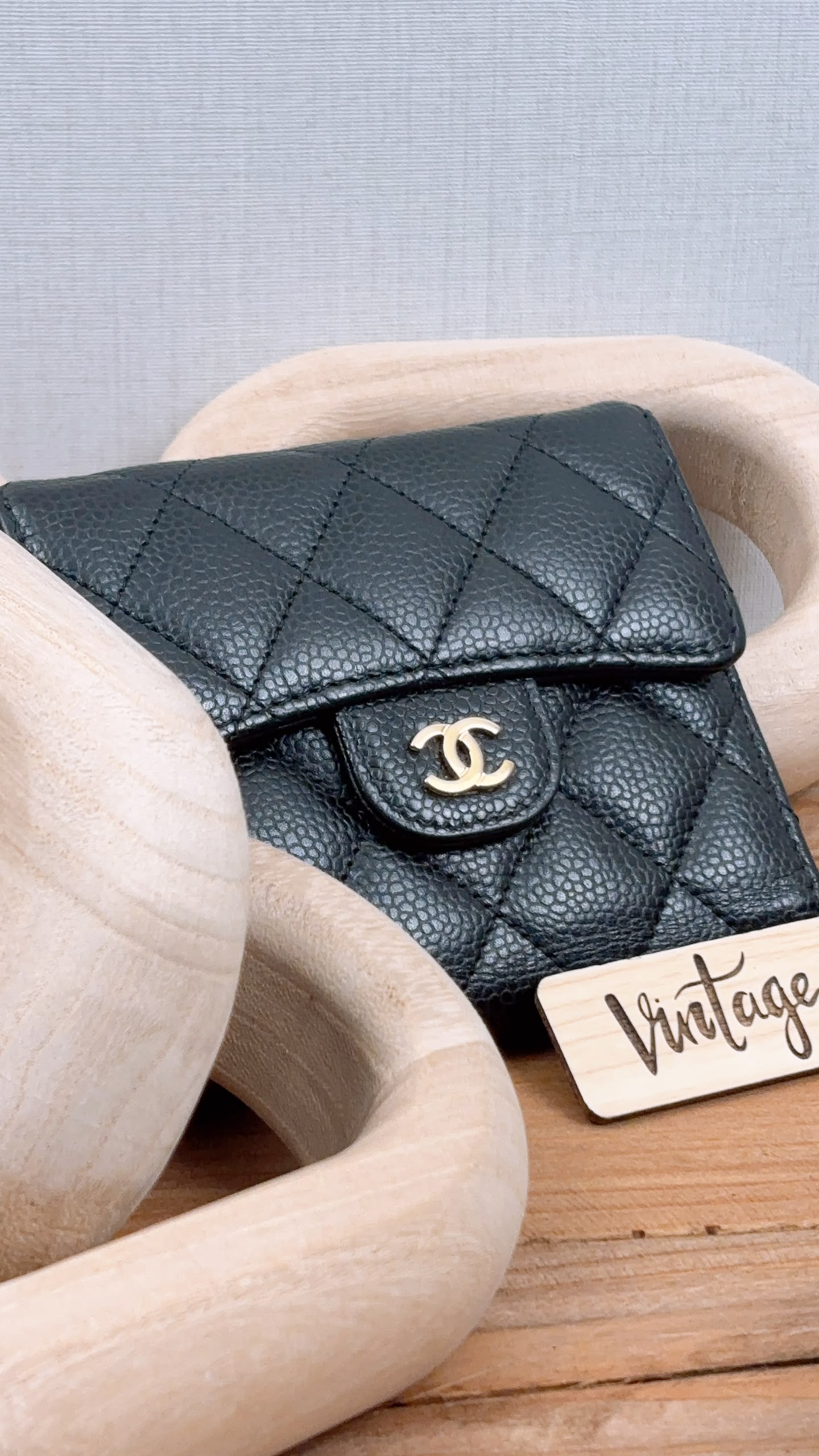 Black Caviar Classic Small Flap Wallet (LGHW)