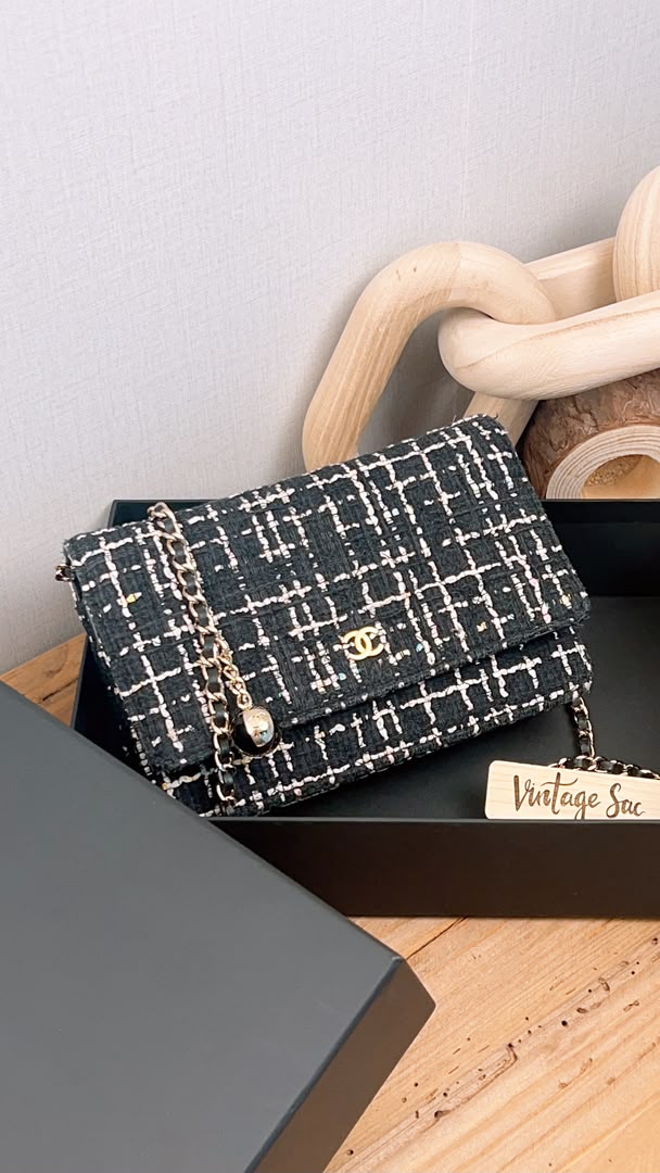 Chanel Black Tweed WOC (GHW)