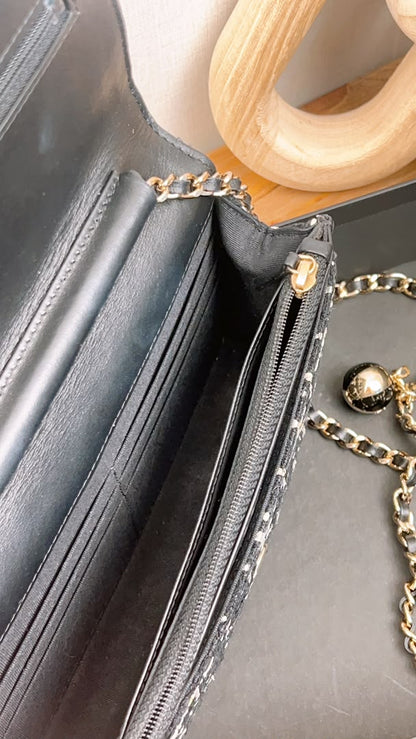 Chanel Black Tweed WOC (GHW)
