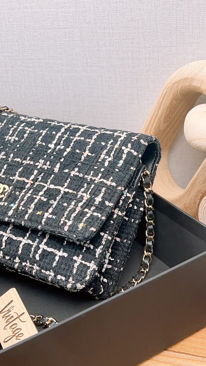 Chanel Black Tweed WOC (GHW)