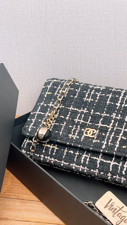 Chanel Black Tweed WOC (GHW)