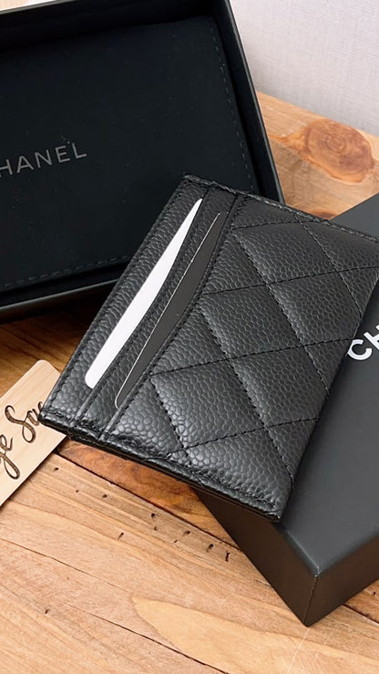 Chanel Black Caviar Classic Card Case (SHW)