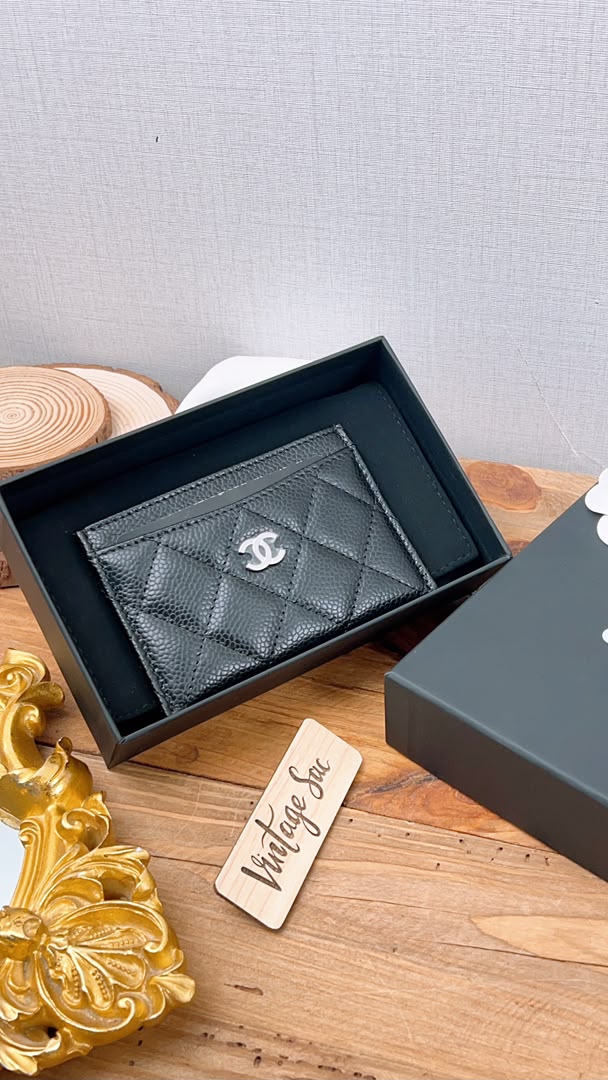 Chanel Black Caviar Classic Card Case (SHW)
