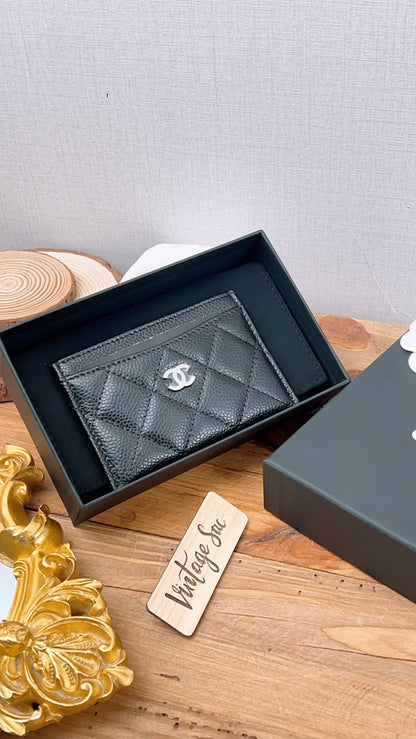 Chanel Black Caviar Classic Card Case (SHW)