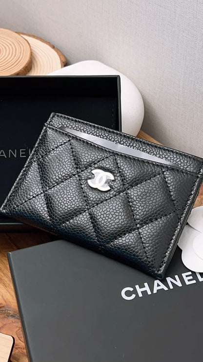 Chanel Black Caviar Classic Card Case (SHW)