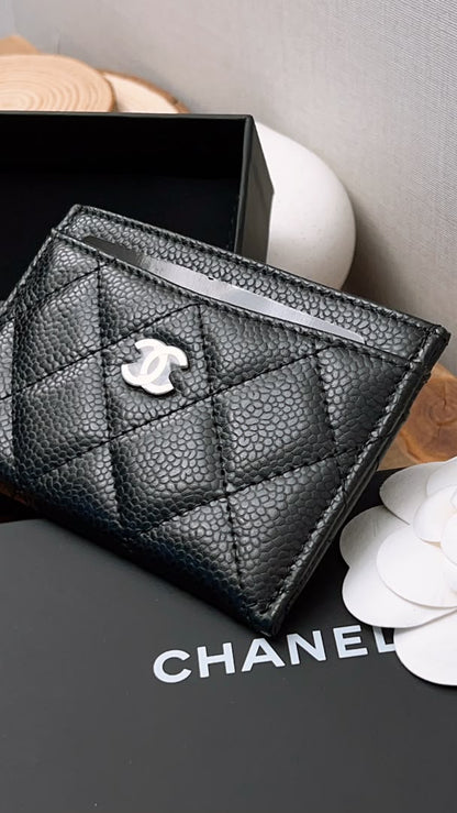 Chanel Black Caviar Classic Card Case (SHW)