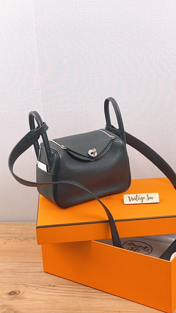 Hermes Noir Mini Lindy (PHW)