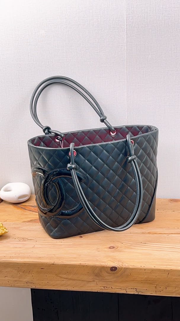 Chanel Black Calfskin Cambon Tote