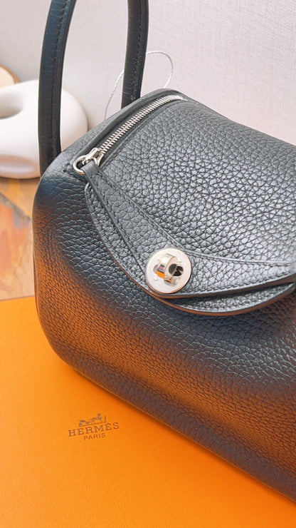 Hermes Noir Mini Lindy (PHW)