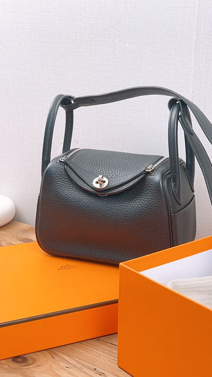 Hermes Noir Mini Lindy (PHW)