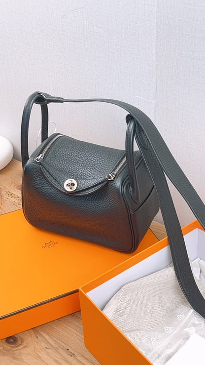 Hermes Noir Mini Lindy (PHW)