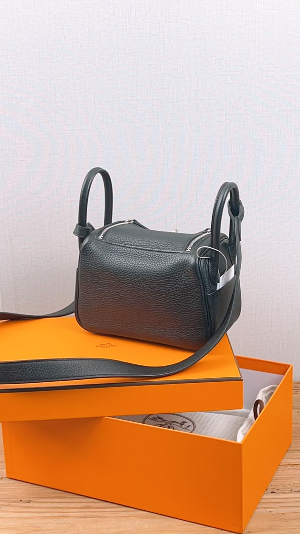 Hermes Noir Mini Lindy (PHW)