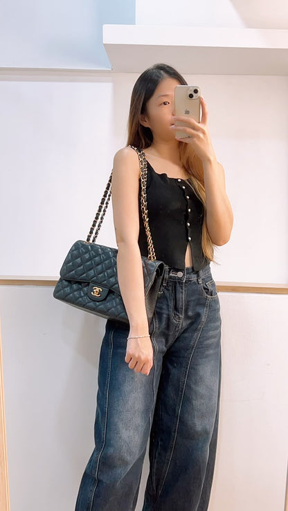 Chanel Black Caviar Medium CF (GHW)