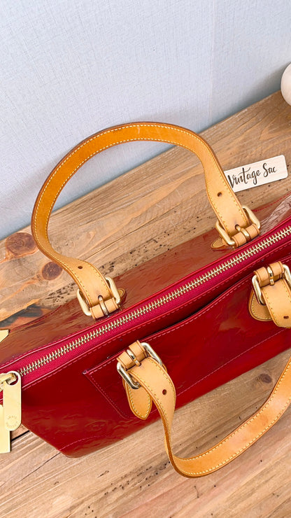 LV Red Vernis Rosewood Avenue Bag