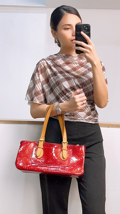 LV Red Vernis Rosewood Avenue Bag