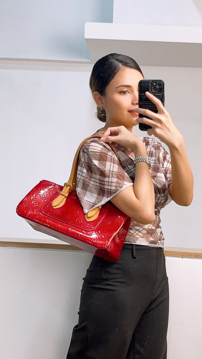 LV Red Vernis Rosewood Avenue Bag