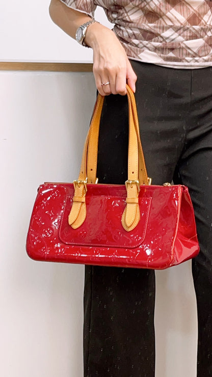 LV Red Vernis Rosewood Avenue Bag