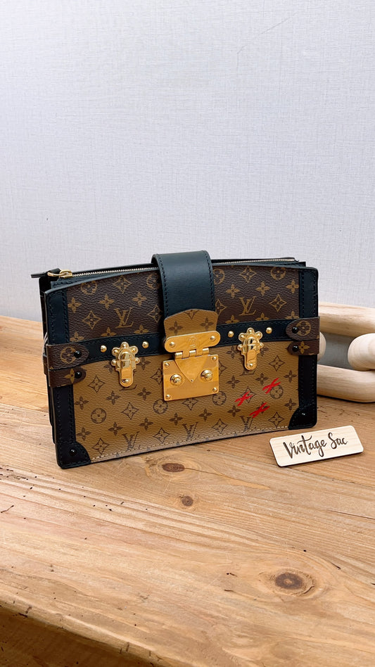 LV Reverse Monogram Trunk Clutch on Chain