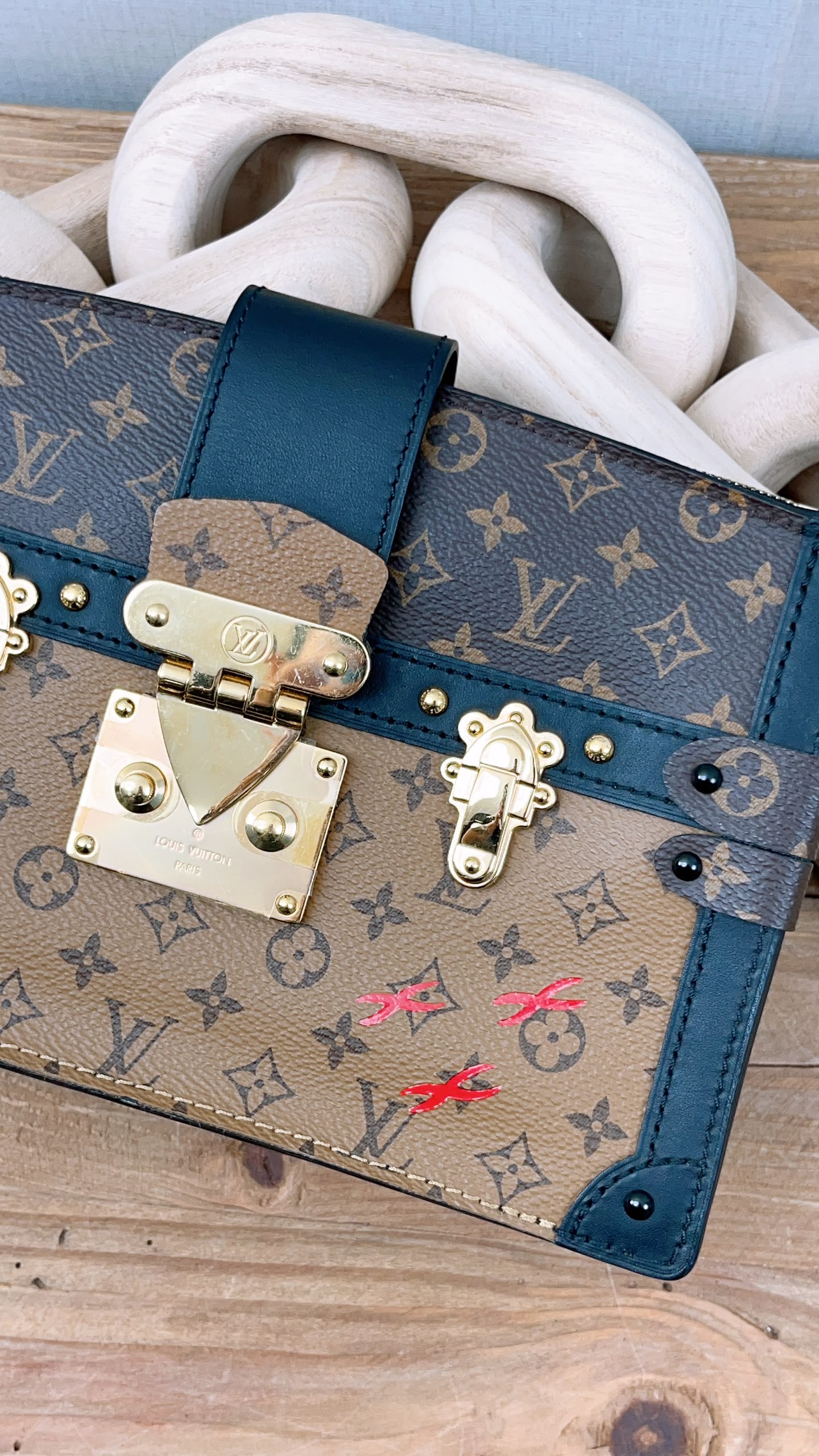 LV Reverse Monogram Trunk Clutch on Chain