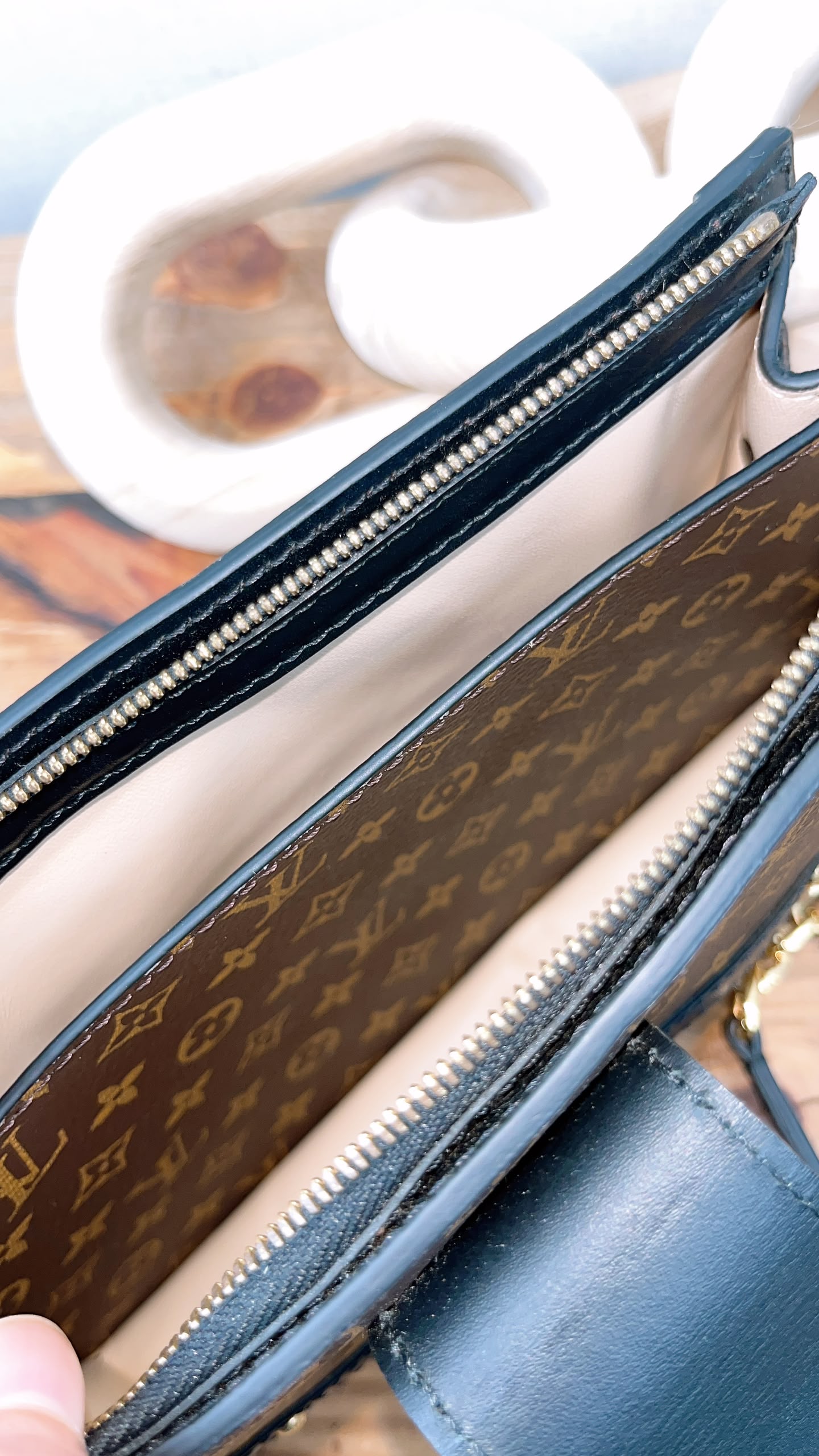 LV Reverse Monogram Trunk Clutch on Chain