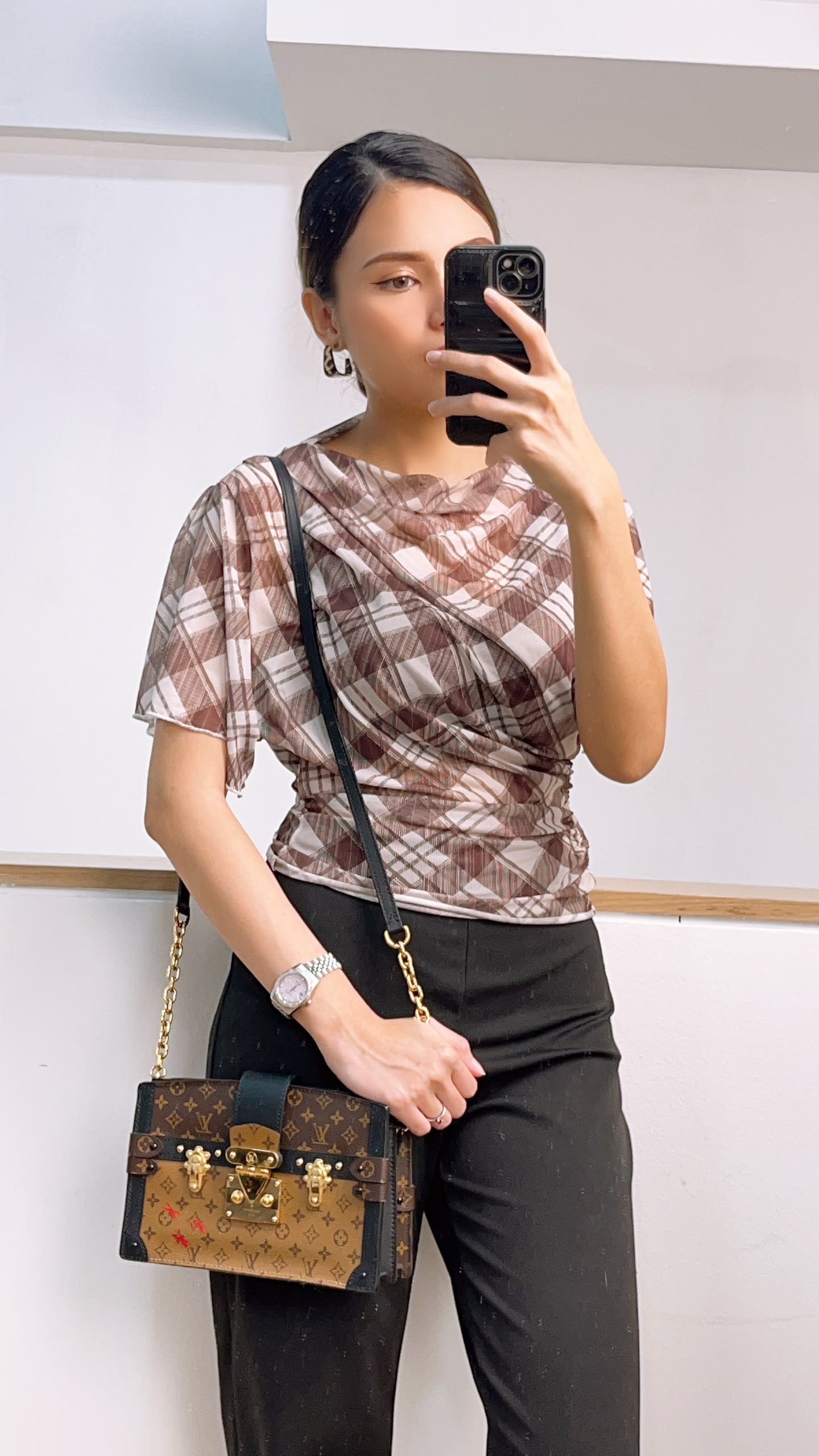 LV Reverse Monogram Trunk Clutch on Chain