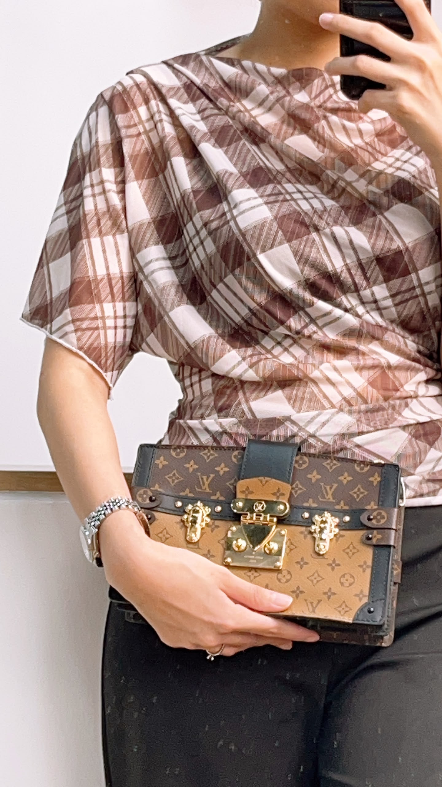LV Reverse Monogram Trunk Clutch on Chain