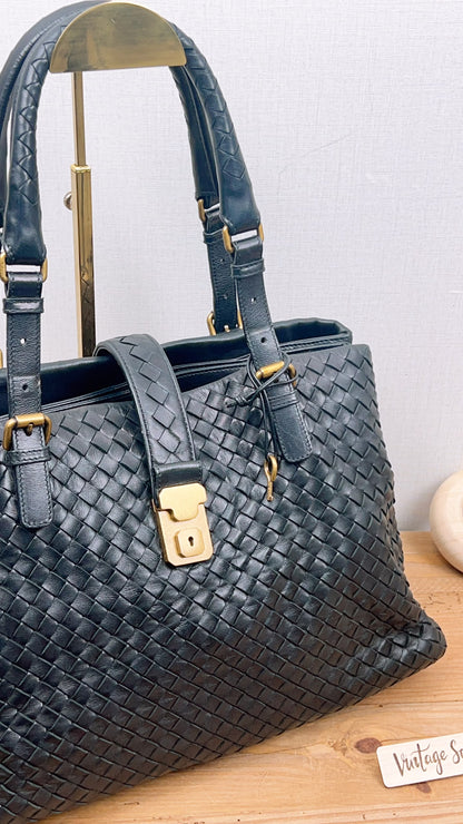 Bottega Veneta Black Medium Roma Nappa Intreciato