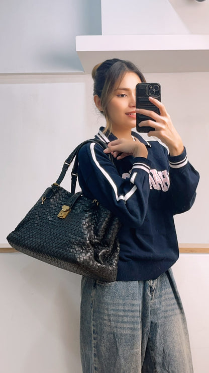 Bottega Veneta Black Medium Roma Nappa Intreciato