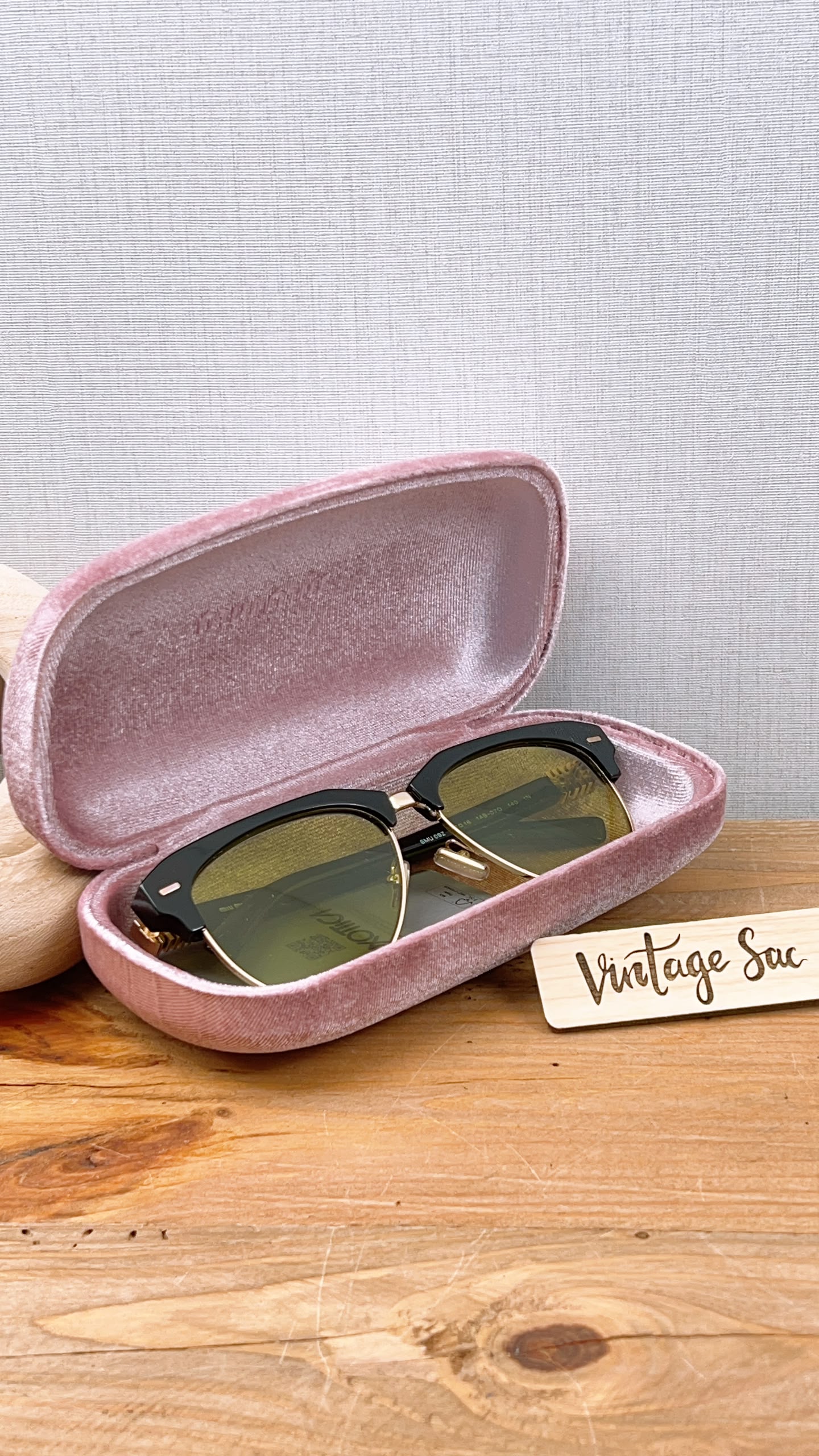 Miu Miu Yellow Aviator Style Acetate and Gold tone Sunglasses