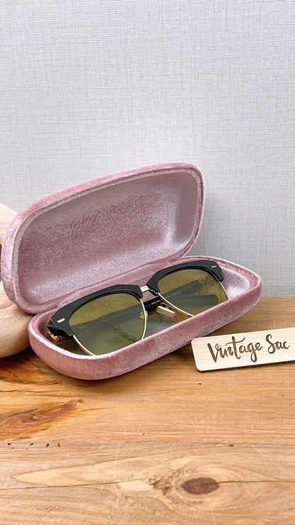 Miu Miu Yellow Aviator Style Acetate and Gold tone Sunglasses